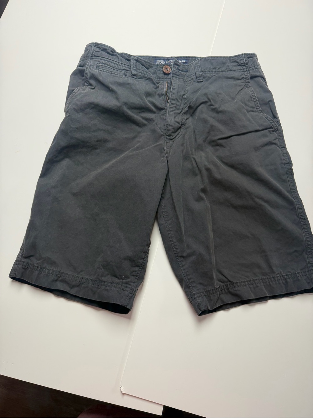 American Eagle Casual Chino Shorts in Charcoal Gray